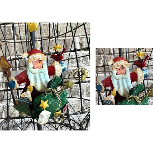 NWT VTG  Kurt Adler Santa Cardinal Birdhouse Christmas Tree Ornament Met… - Picture 4 of 12